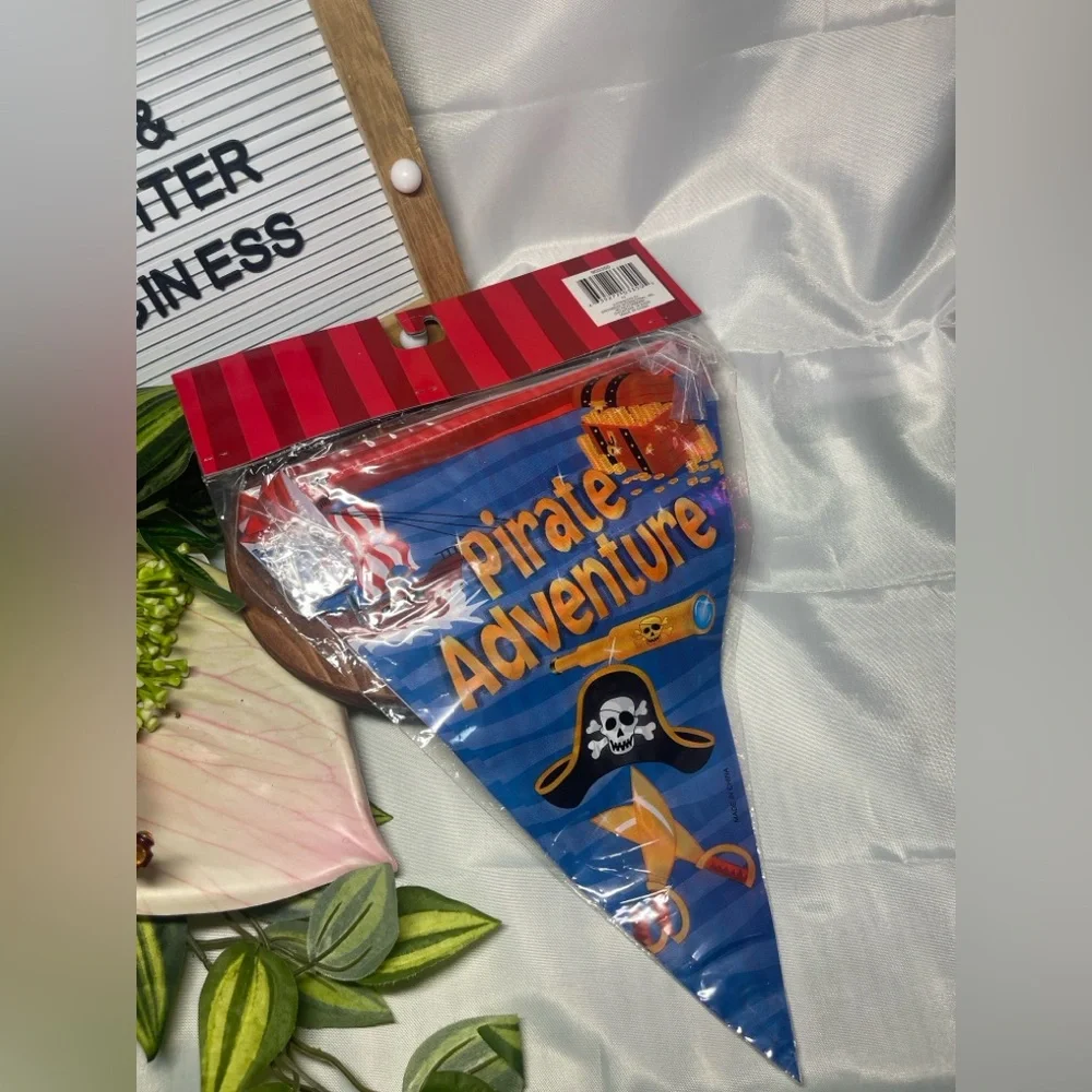 Pirate Adventure Party Flag Banner 12 Ft Pennant Decoration